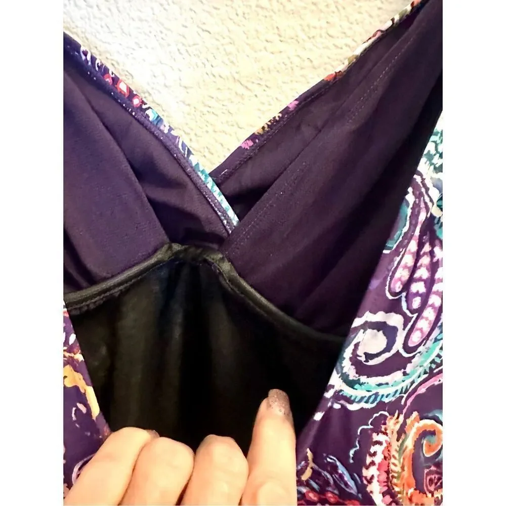 NWT Lauren Ralph Lauren Captiva Paisley One-Piece swimsuit. Size 2